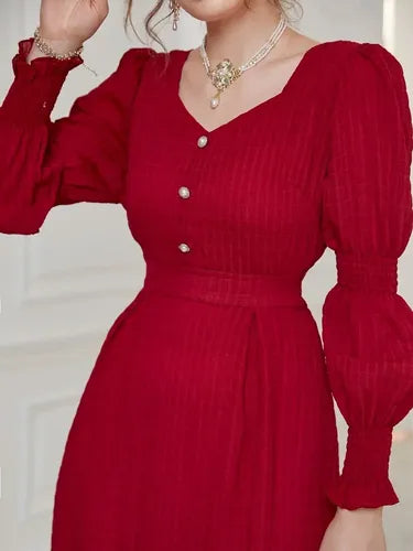 Vestido Escote Corazón Con Mangas  Va 515