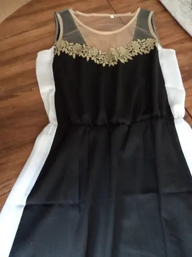 Vestido Negro Transparencia En Espalda  Va 48 Negro M