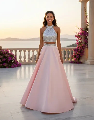 Vestido De Fiesta Crop Top Ep 308