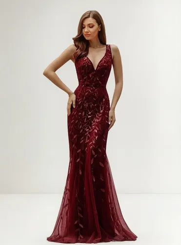 Vestido Fiesta Lentejuela Sirena Tul Ep 143c