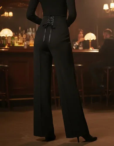 Pantalones De Baile Latino Para Mujer, De Pierna Ancha Pt 13