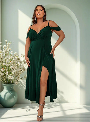 Vestido Fiesta Talla Grande Dama De Honor Graduación Vg 134