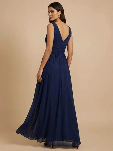 Vestido de gasa largo hombros descubiertos