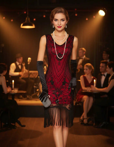 Vestido De Baile Retro Gatsby, Años 20 Charleston  Va 626