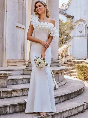 Vestido Novia Blanco Largo Sirena Ne 22