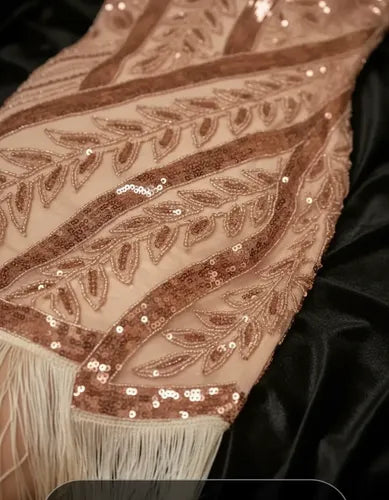 Vestido De Baile Retro Gatsby, Años 20 Charleston  Va 638 Rosa Dorado Xl