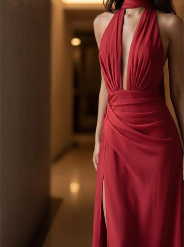 Vestido Largo Delpilar Va 543 Escote V Fiesta Mujer