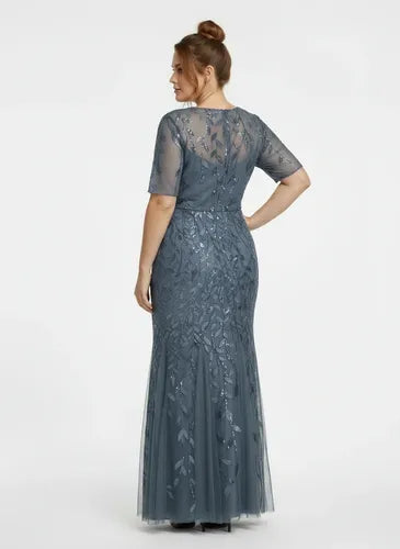 Vestido largo multicolor lentejuelas corte sirena
