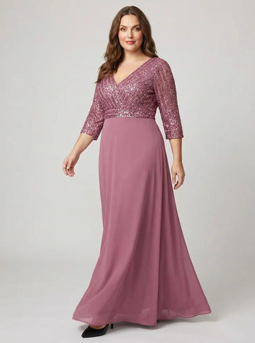 Vestido evasé largo al tobillo talla grande