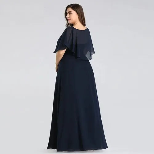 Vestido Fiesta Matrimonio Talla Grande Ep 128 Azul Oscuro 18