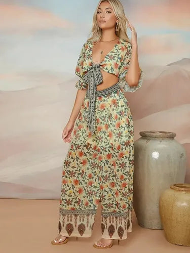 Entero Jumpsuit Mono Fiesta Estampado Floral Calidad El 126