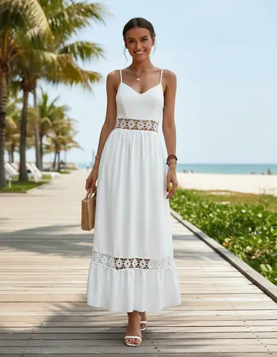 Vestido De Tirantes Bohemio Forrado  Va 555