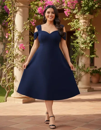 Vestido Mujer Talla Grande Acampanado Vg 158