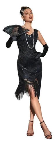Vestido Baile Retro Gatsby Años 20 Charleston Diadema Va 622