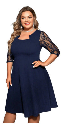 Vestido Talla Grande Acampanado Vg 155