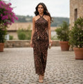 Vestido Cóctel Ajustado Fiesta Para Mujer Delpilar Va 539 Leopardo S