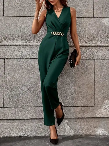 Entero Jumpsuit Mono Negro Fiesta Cadena El 123