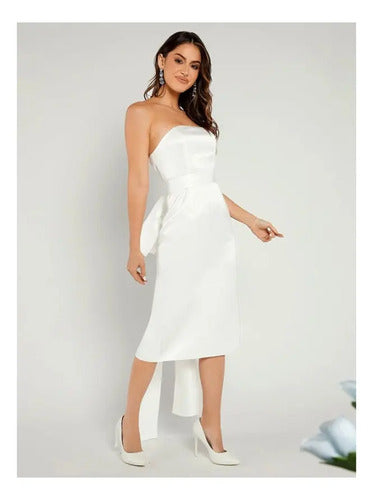 Vestido Formal Novia Civil Blanco Mujer Nc 10
