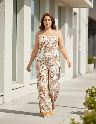 Mono naranja con estampado en talla grande