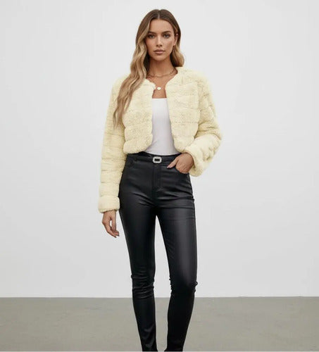 Bolero Corto Piel Fiesta Chaqueta Capa Bb 44