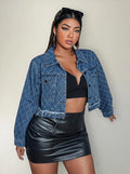 Chaqueta Cazadora Mezclilla Bolsillo Talla Grande Ch 01