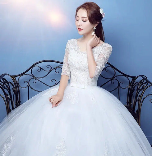 Vestido Novia Marfil Princesa Corset Delpilar Nf 06