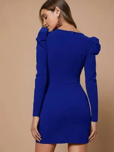 Vestido Corto Fiesta Manga Larga  Va 476