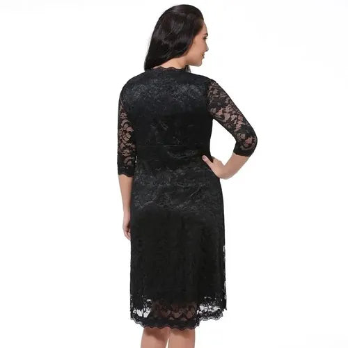 Vestido Grande Encaje Negro Vg 23