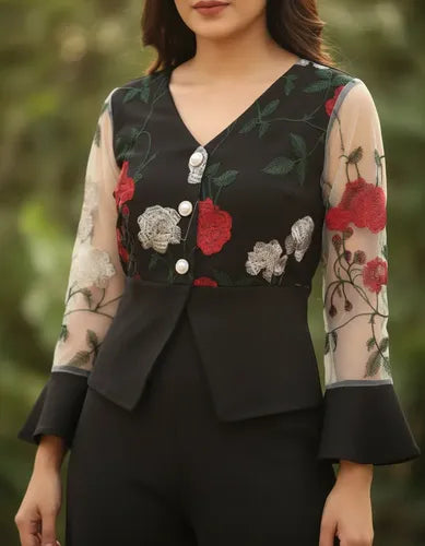 Traje Mujer Conjunto Blusa Pantalón Entero  Hq 25