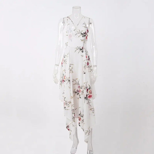 Vestido Maxi Largo Bohemio Playero Vd 65 Blanco S
