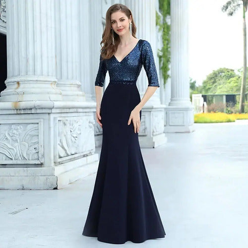 Vestido Fiesta Matrimonio Largo Ep 165 Azul Oscuro 8