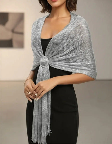 Envoltura Brillante Flecos Bolero Tapado Chal Fiesta Bb 22
