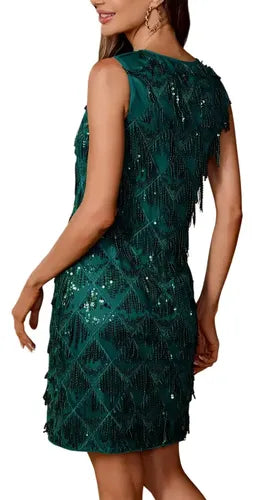 Vestido Delpilar Mujer Corto Lentejuelas Fiesta