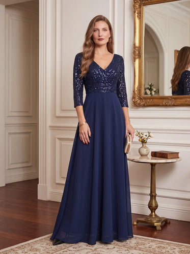Vestido evasé largo al tobillo de gasa