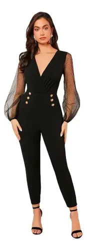 Entero Jumpsuit Mono Pequeño Fiesta Escote Cruzado El 169