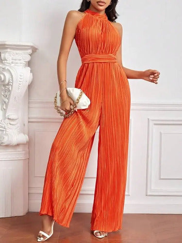 Entero Jumpsuit Mono Fiesta Cuello Halter Plisado El 205