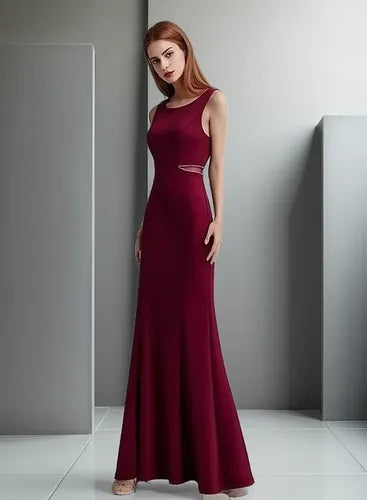 Vestido Largo Fiesta Sirena Escote Bote Ep 104