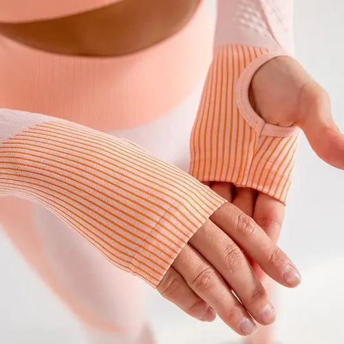 Conjunto 3 Piezas Traje De Yoga Sin Costura Ropa Deportiva