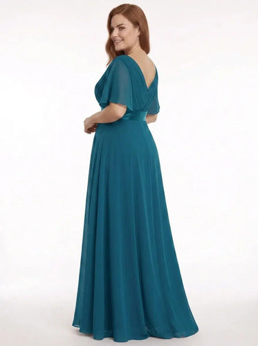 Vestido evasé largo de graduación talla grande