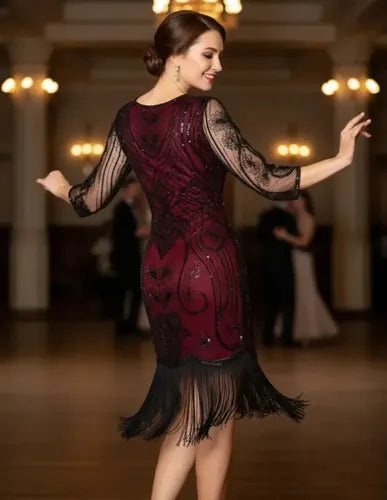 Vestido De Baile Retro Gatsby, Años 20 Charleston  Va 628