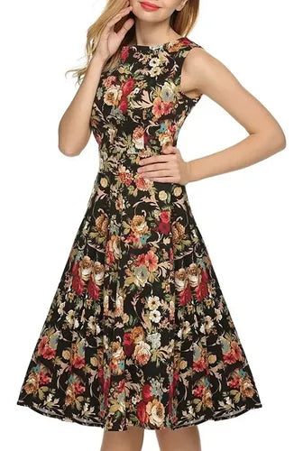 Vestido Vintage Pin Up, Swing Y Años 50, Rockabilly Va 181 Negro S