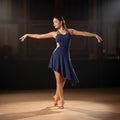 Vestido De Baile Latino Mujer Danza Rumba, Salsa Vb 01 Azul M