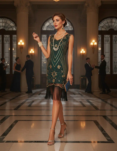 Vestido De Baile Retro Gatsby, Años 20 Charleston  Va 626