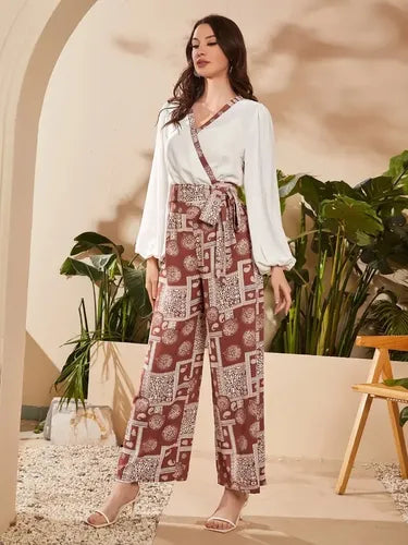 Conjunto Pantalón Top Cruzado Entero El 87 Blanco S