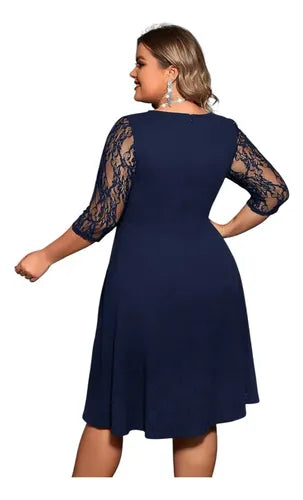 Vestido Talla Grande Acampanado Vg 155