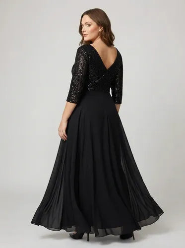 Vestido evasé largo al tobillo talla grande