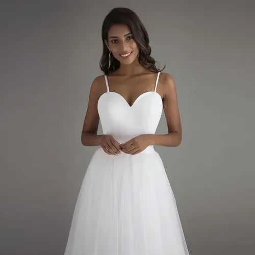 Vestido De Novia Escote Corazón 4 Capas De Tul Ns 01 Blanco 6