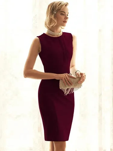 Vestido Cóctel Ajustado Cuello Redondo  Va 511
