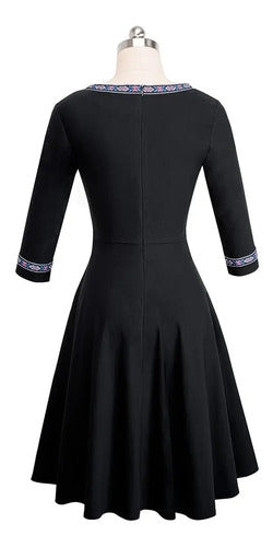 Vestido Fiesta Retro Estilo Étnico Apliques Bordados Va 426