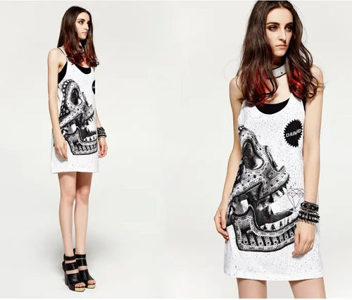 Exclusivo Vestido Blanco Calavera  Ov 01 Blanco M